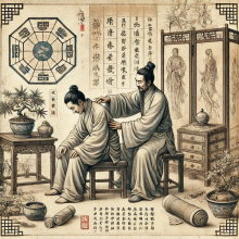 an ancient Chinese drawing depicting The Healing Power of Tui Na Massage